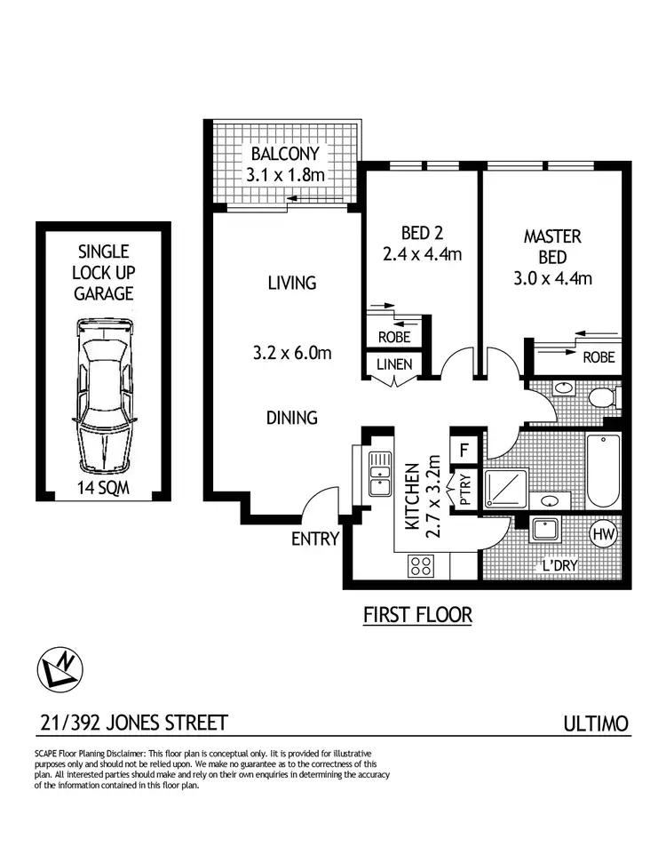 Floorplan of Homely apartment listing, 21/267-319 Bulwara Road, Ultimo NSW 2007