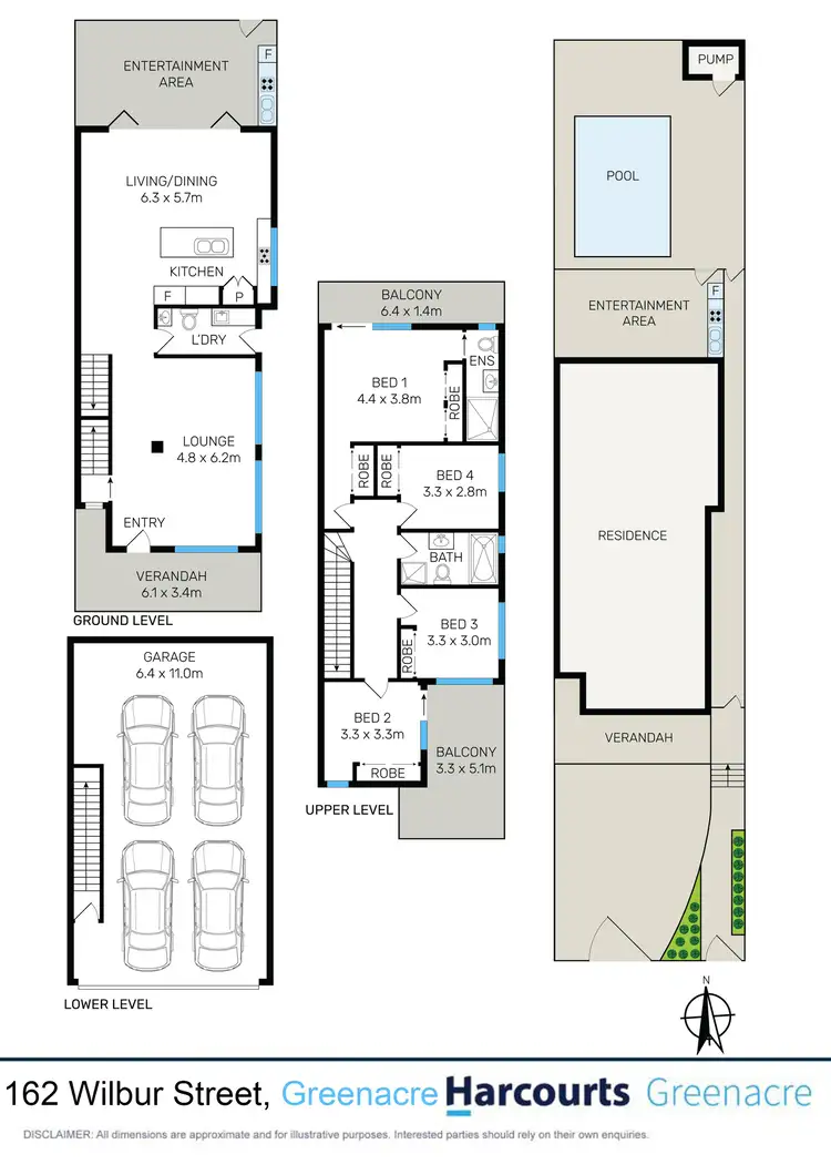 Floorplan of Homely semi-detached listing, 162 Wilbur Street, Greenacre NSW 2190