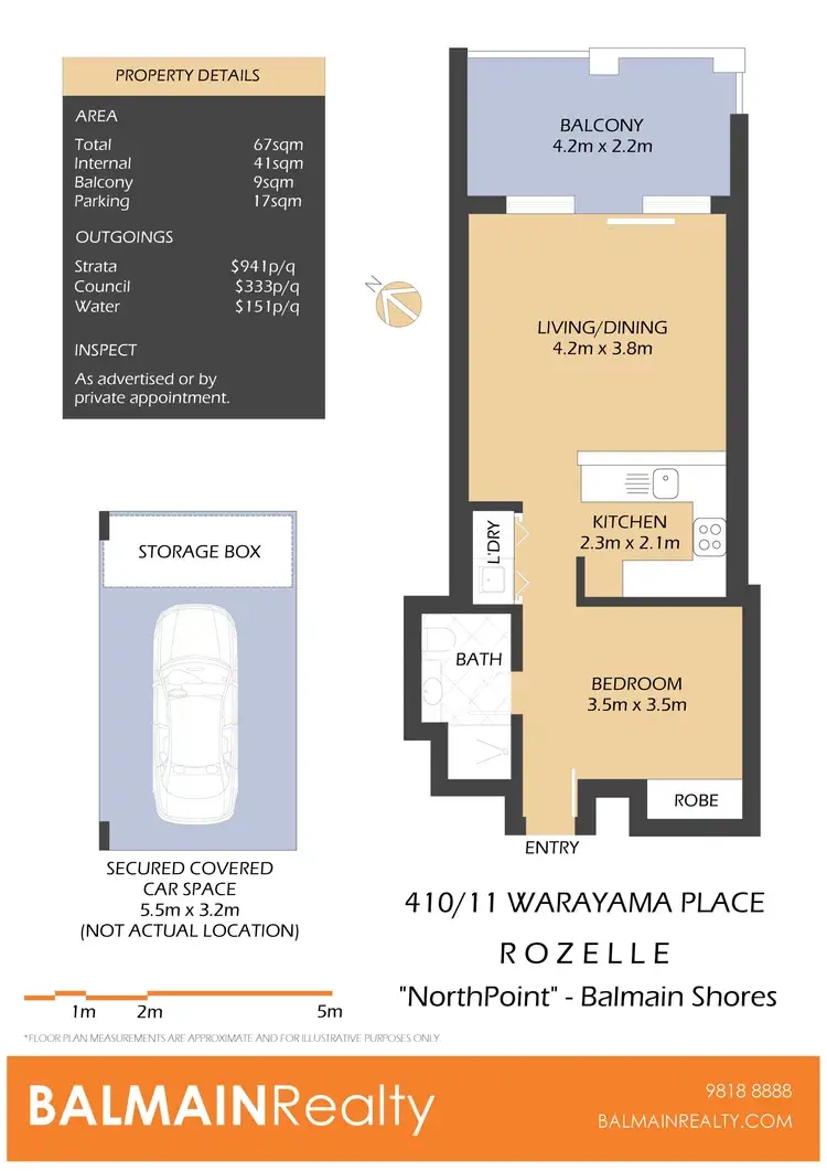 Floorplan of Homely studio listing, 410/11 Warayama Place, Rozelle NSW 2039