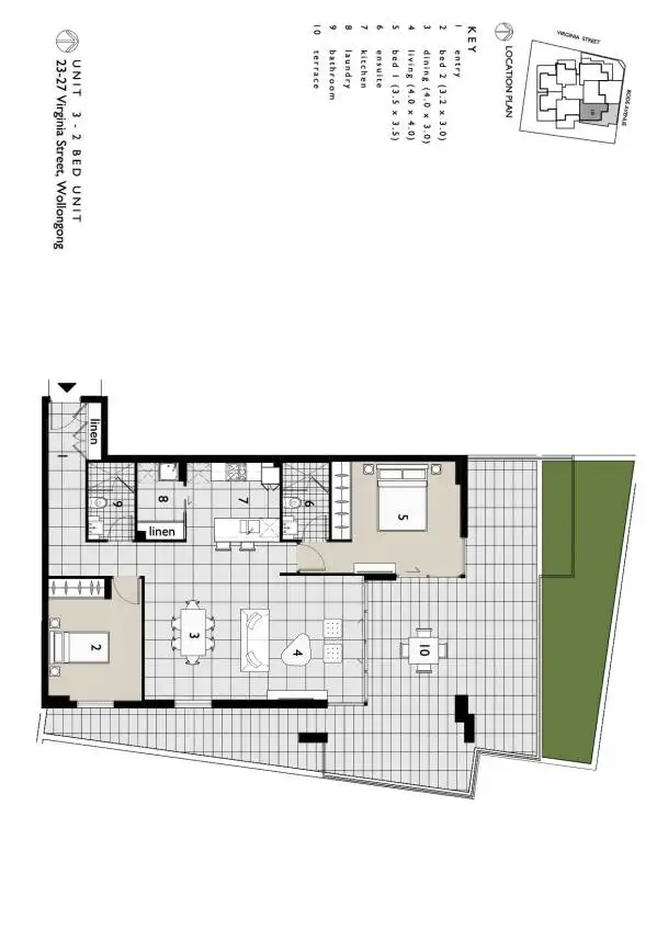 Floorplan of Homely unit listing, 3/23-27 Virginia Street, North Wollongong NSW 2500