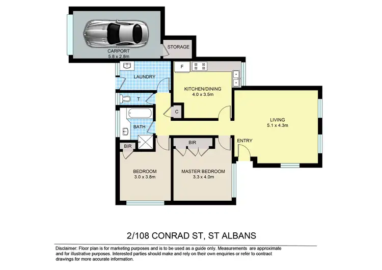 Floorplan of Homely unit listing, 2/108-110 Conrad Street, St Albans VIC 3021