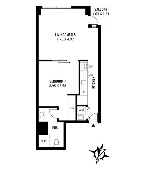 Floorplan of Homely apartment listing, 1108/96 North Terrace, Adelaide SA 5000