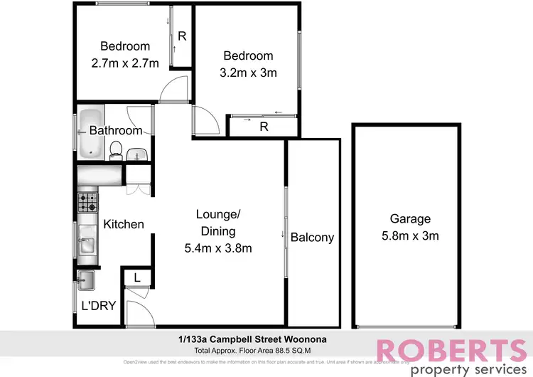 Floorplan of Homely unit listing, 1/133A Campbell Street, Woonona NSW 2517