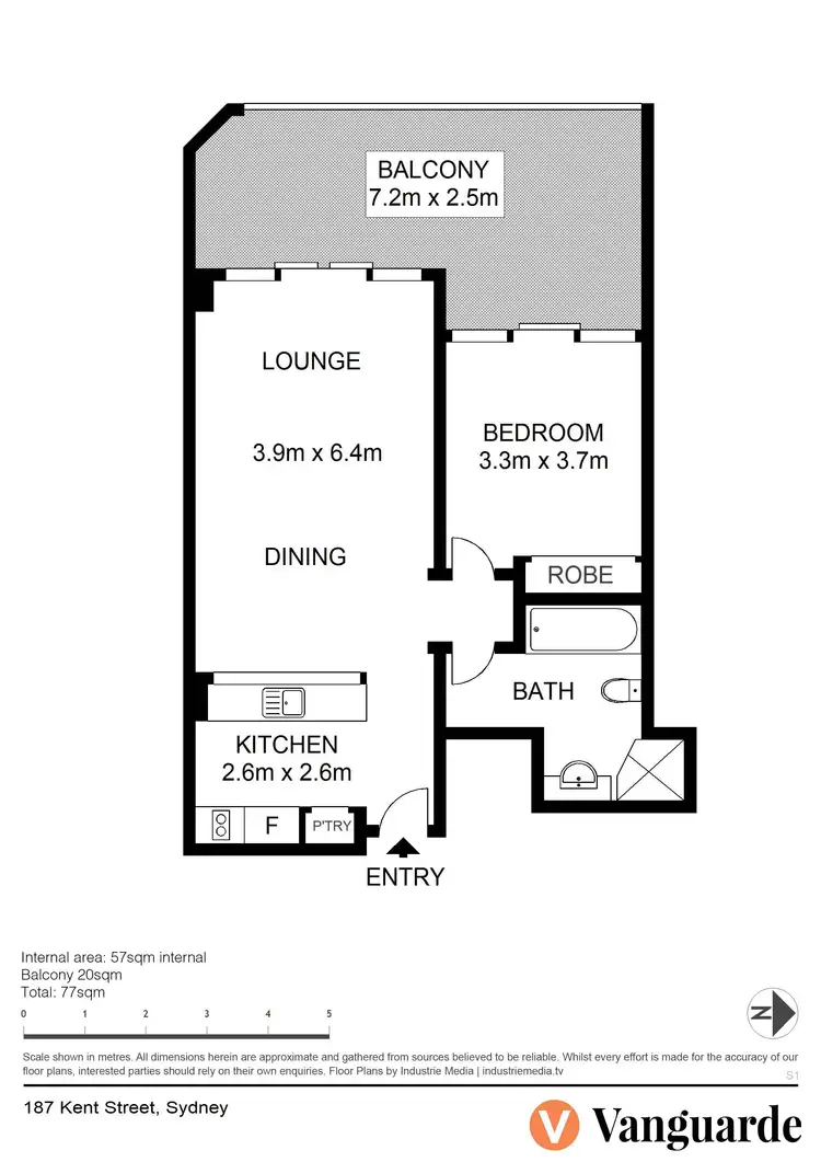 Floorplan of Homely apartment listing, 705/187 Kent Street, Sydney NSW 2000
