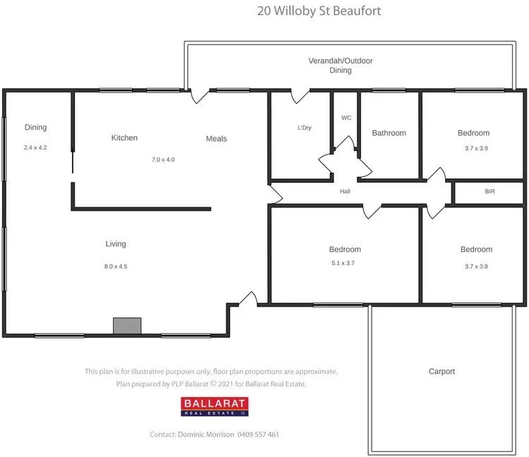 Floorplan of Homely house listing, 20 Willoby Street, Beaufort VIC 3373