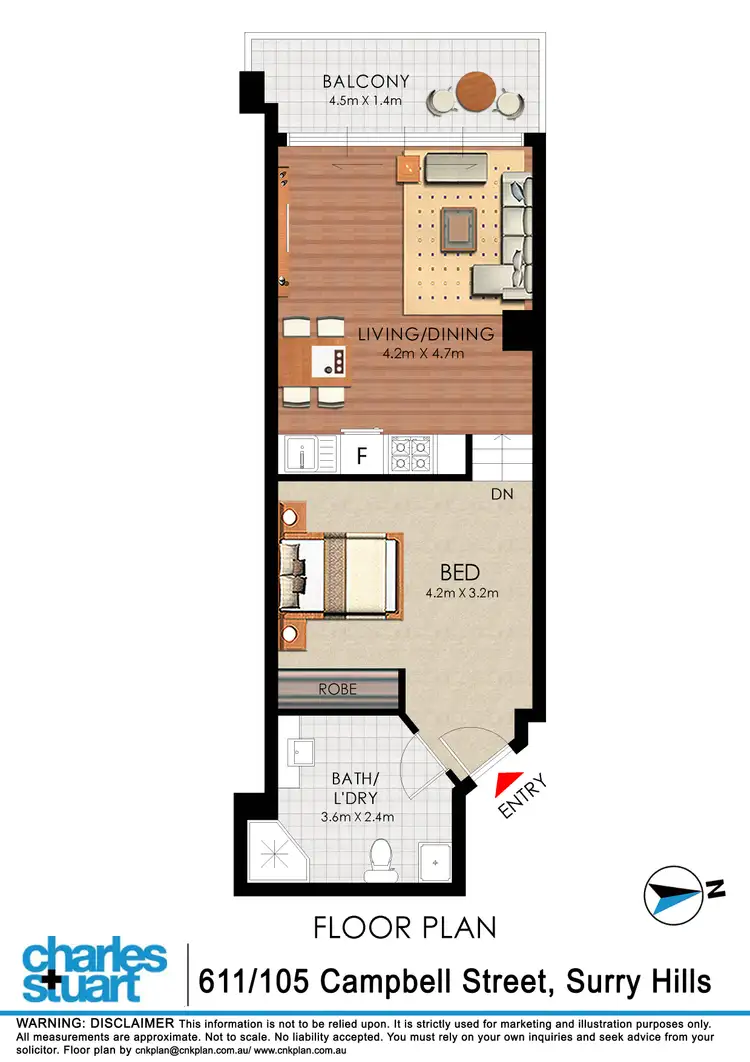Floorplan of Homely apartment listing, 611/105 Campbell Street, Surry Hills NSW 2010