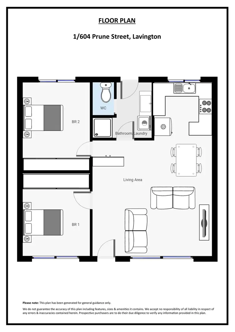 Floorplan of Homely unit listing, 1/604 Prune Street, Lavington NSW 2641
