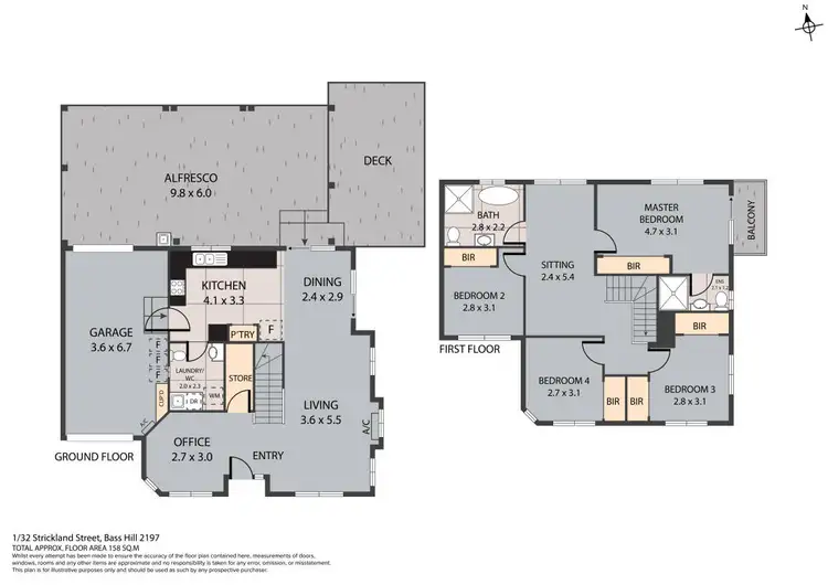 Floorplan of Homely townhouse listing, 1/32 Strickland Street, Bass Hill NSW 2197