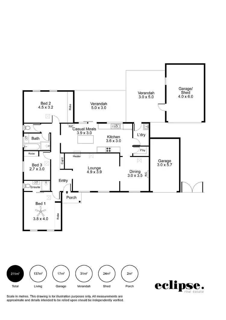 Floorplan of Homely house listing, 8 Lennox Drive, Paralowie SA 5108