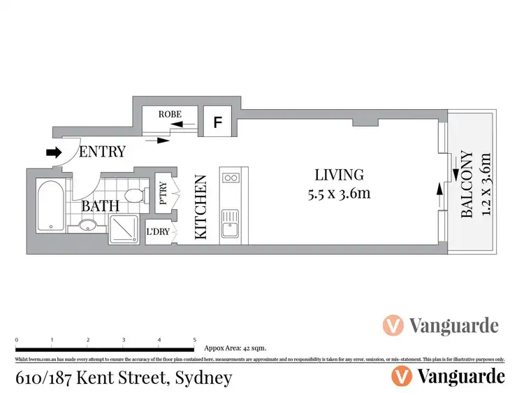 Floorplan of Homely apartment listing, 610/187 Kent Street, Sydney NSW 2000