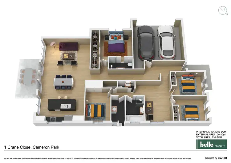 Floorplan of Homely house listing, 1 Crane Close, Cameron Park NSW 2285