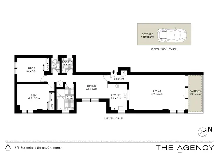 Floorplan of Homely apartment listing, 3/5 Sutherland Street, Cremorne NSW 2090
