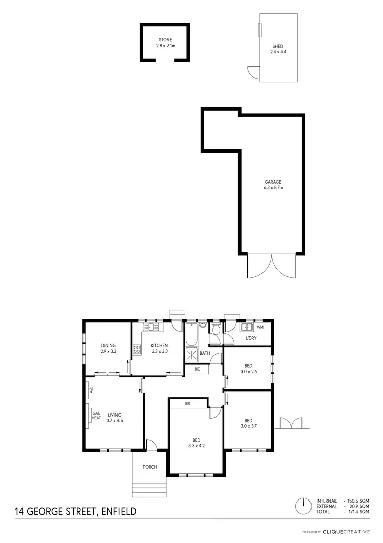Floorplan of Homely house listing, 14 George Street, Enfield SA 5085