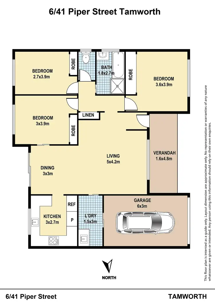 Floorplan of Homely unit listing, 6/41 Piper Street, Tamworth NSW 2340