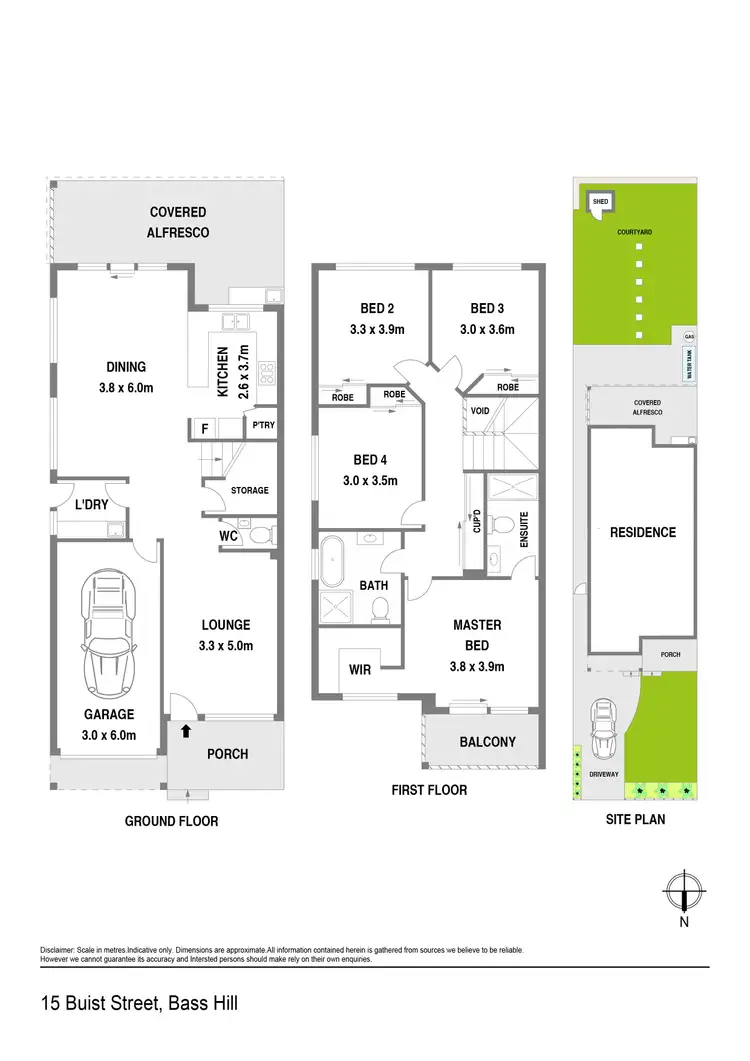 Floorplan of Homely semi-detached listing, 15 Buist Street, Bass Hill NSW 2197
