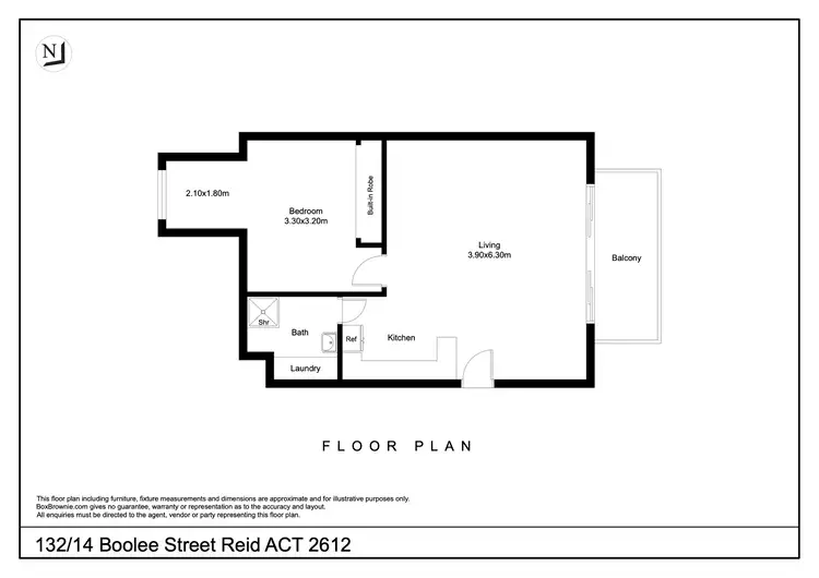 Floorplan of Homely apartment listing, 132/14 Boolee Street, Reid ACT 2612