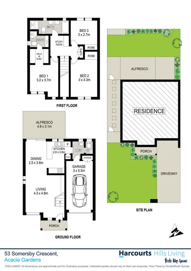 Floorplan of Homely semi-detached listing, 53 Somersby Circuit, Acacia Gardens NSW 2763