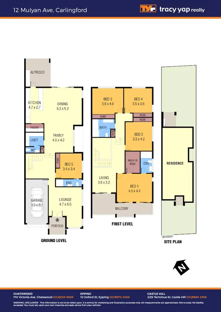Floorplan of Homely semi-detached listing, 12 Mulyan Avenue, Carlingford NSW 2118