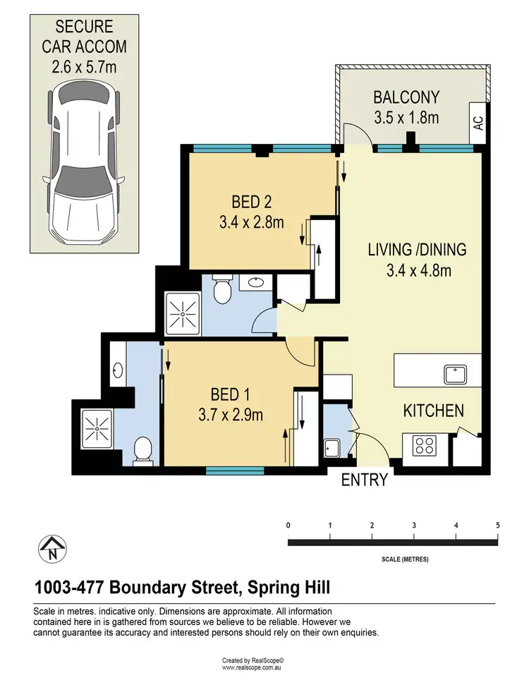 Floorplan of Homely unit listing, 1003/477 Boundary Street, Spring Hill QLD 4000