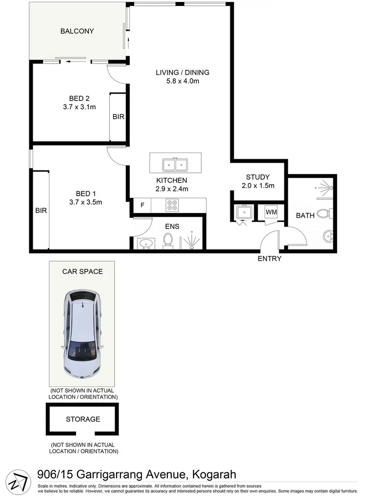 Floorplan of Homely apartment listing, 906/15 Garrigarrang Avenue, Kogarah NSW 2217