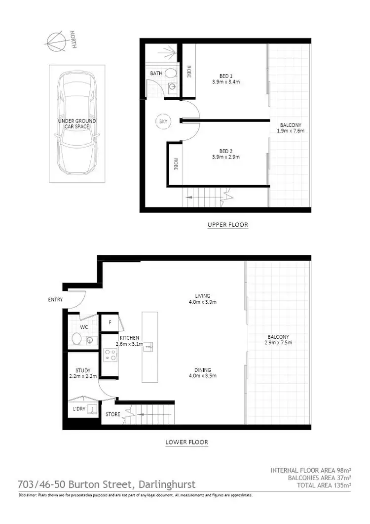 Floorplan of Homely apartment listing, 703/50 Burton Street, Darlinghurst NSW 2010