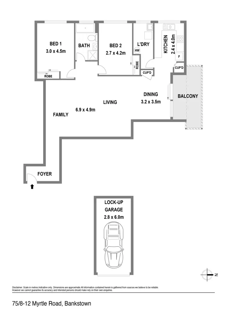 Floorplan of Homely apartment listing, 75/8-12 Myrtle Road, Bankstown NSW 2200