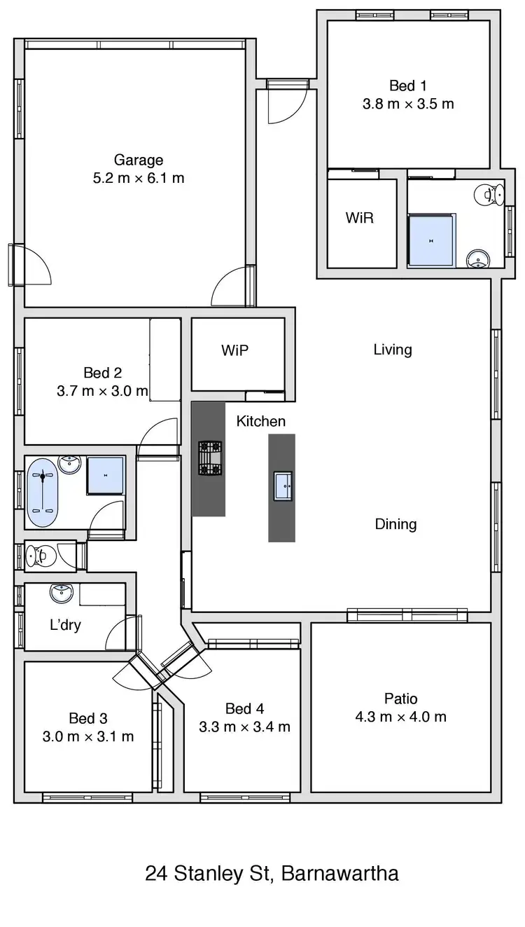 Floorplan of Homely house listing, 24 Stanley Street, Barnawartha VIC 3688