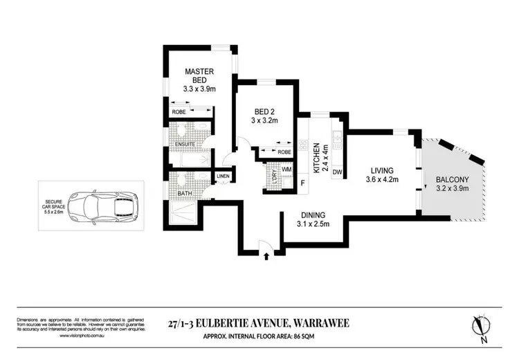 Floorplan of Homely apartment listing, 27/1-3 Eulbertie Avenue, Warrawee NSW 2074