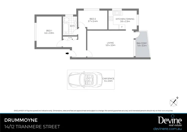 Floorplan of Homely unit listing, 14/12 Tranmere Street, Drummoyne NSW 2047