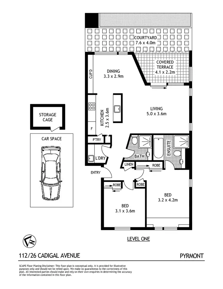 Floorplan of Homely apartment listing, 112/26 Cadigal Avenue, Pyrmont NSW 2009