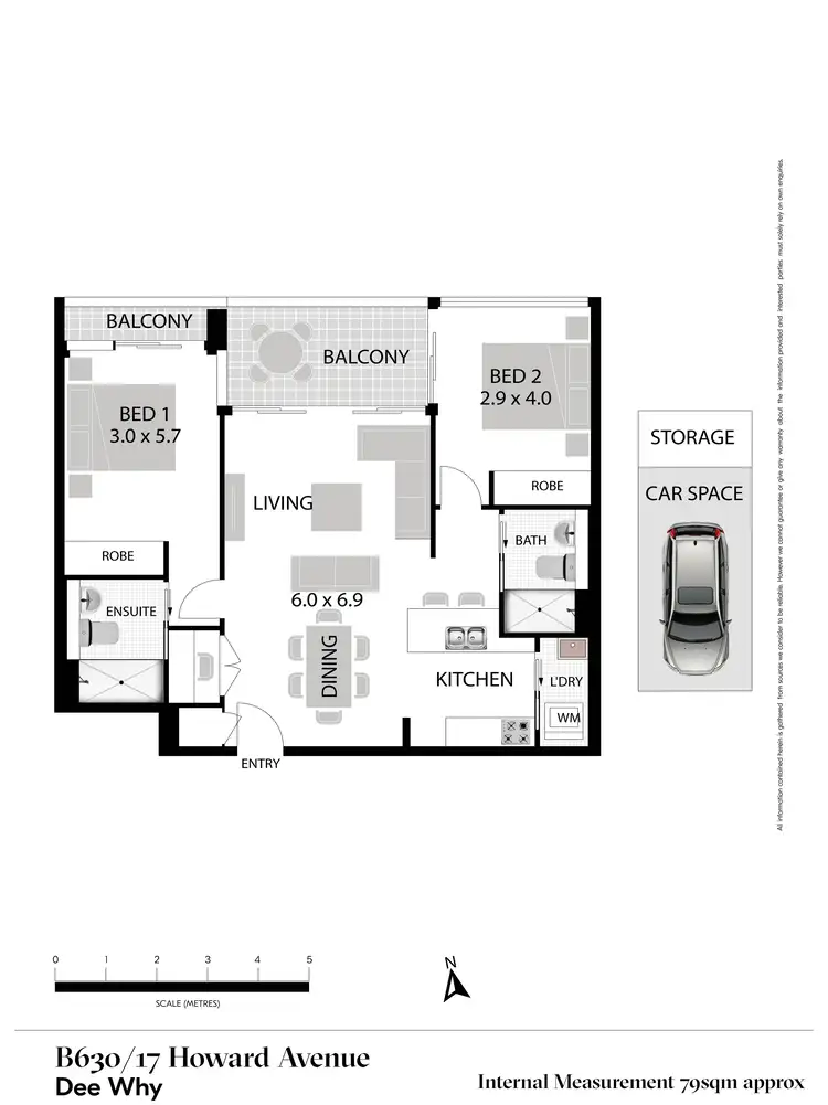 Floorplan of Homely apartment listing, 630B/17 Howard Avenue, Dee Why NSW 2099