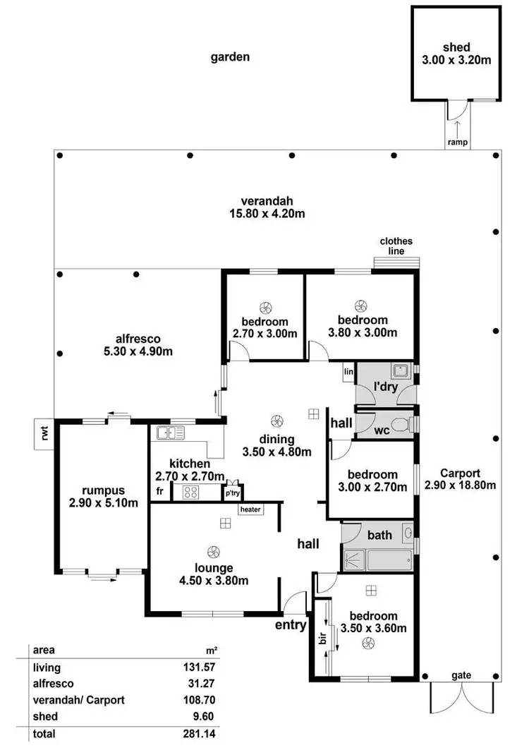 Floorplan of Homely house listing, 14 Palmer Court, Pooraka SA 5095