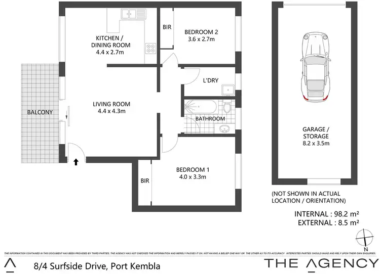 Floorplan of Homely unit listing, 8/4 Surfside Drive, Port Kembla NSW 2505
