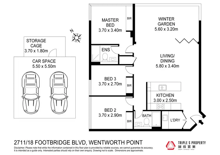 Floorplan of Homely apartment listing, 2711/18 Footbridge Boulevard, Wentworth Point NSW 2127