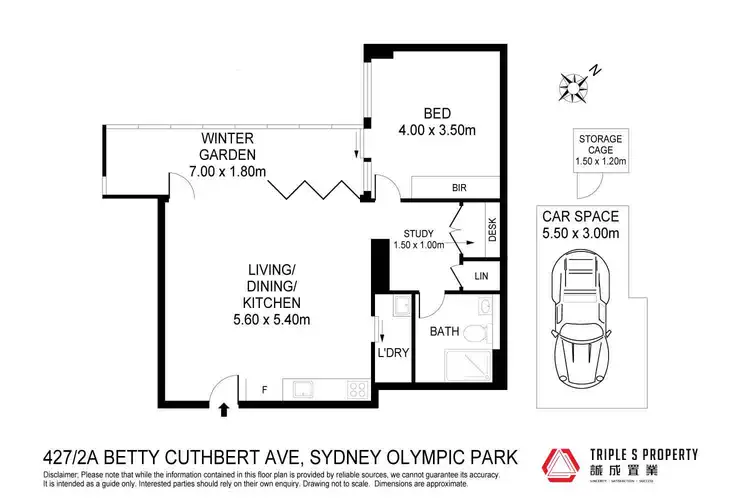 Floorplan of Homely apartment listing, 427/2A Betty Cuthbert Avenue, Sydney Olympic Park NSW 2127