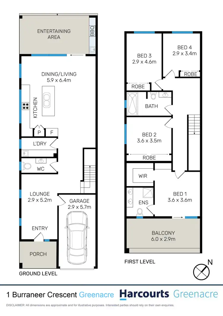 Floorplan of Homely semi-detached listing, 1 Burraneer Crescent, Greenacre NSW 2190