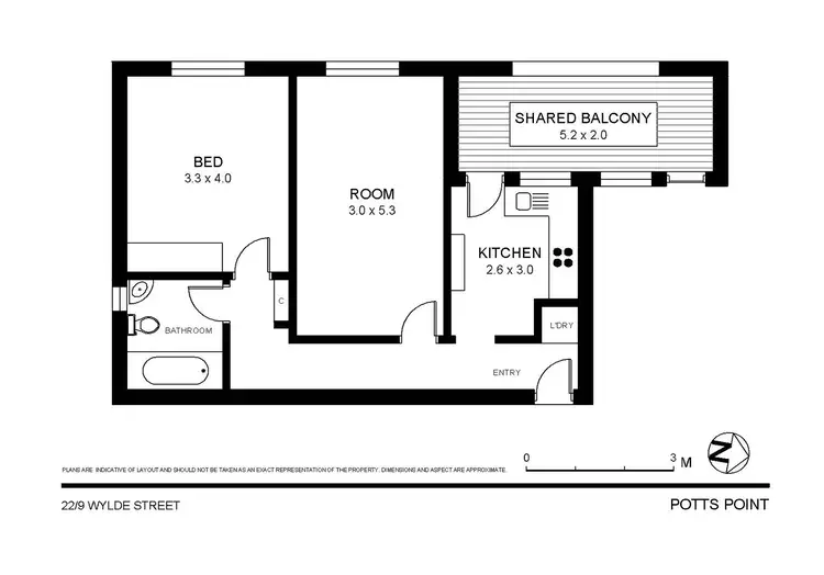 Floorplan of Homely apartment listing, 22/9 Wylde Street, Potts Point NSW 2011