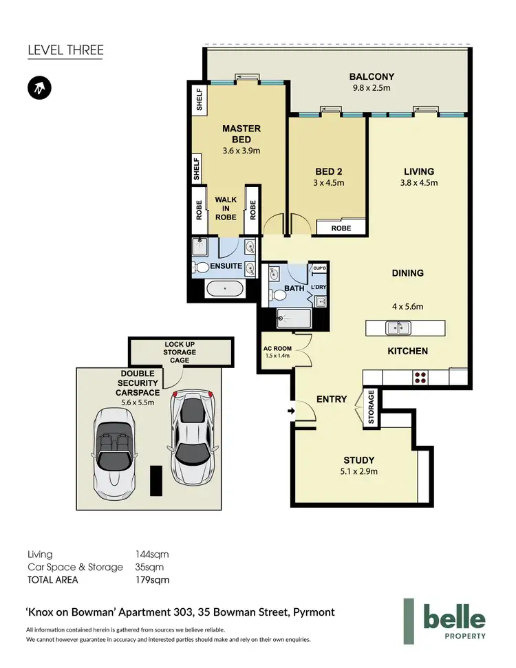 Floorplan of Homely apartment listing, 303/35 Bowman Street, Pyrmont NSW 2009