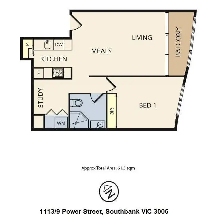 Floorplan of Homely apartment listing, 1113/9 Power Street, Southbank VIC 3006
