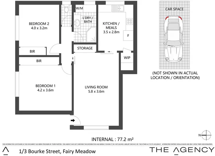 Floorplan of Homely unit listing, 1/3 Bourke Street, Fairy Meadow NSW 2519