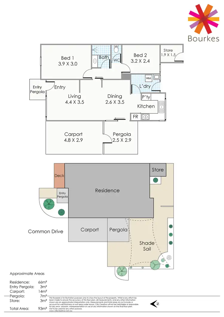 Floorplan of Homely unit listing, 1/58 Robert Street, Como WA 6152