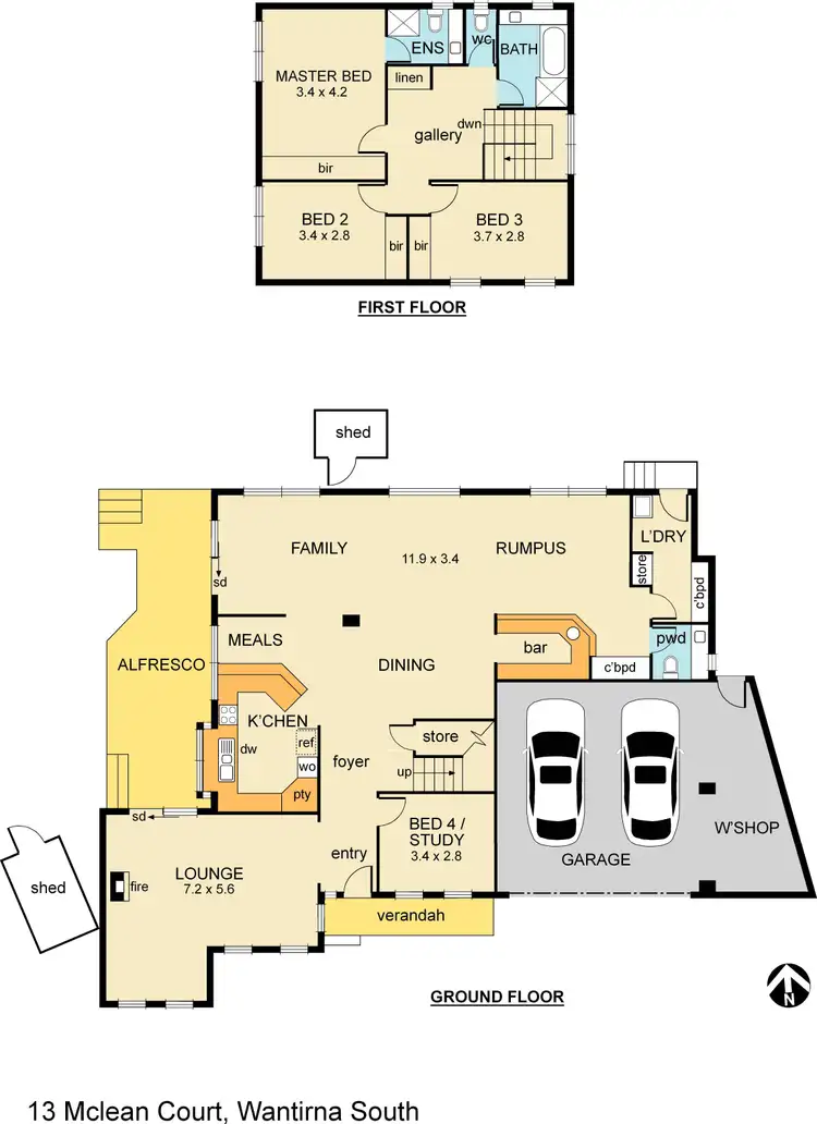 Floorplan of Homely house listing, 13 McLean Court, Wantirna South VIC 3152