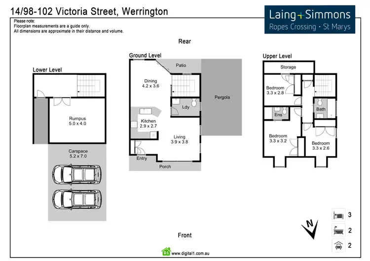 Floorplan of Homely townhouse listing, 14/98-102 Victoria Street, Werrington NSW 2747