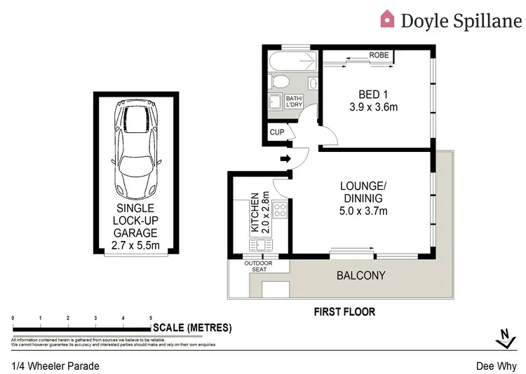 Floorplan of Homely unit listing, 1/4 Wheeler Parade, Dee Why NSW 2099