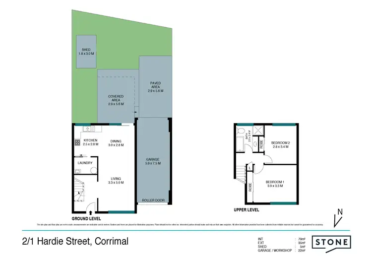Floorplan of Homely townhouse listing, 2/1 Hardie Street, Corrimal NSW 2518