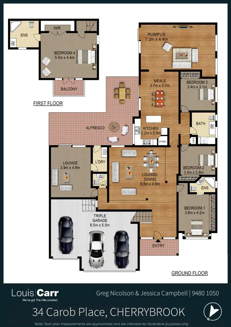 Floorplan of Homely house listing, 34 Carob Place, Cherrybrook NSW 2126