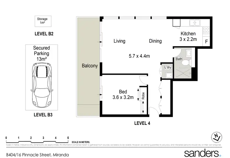 Floorplan of Homely unit listing, B404/16 Pinnacle Street, Miranda NSW 2228