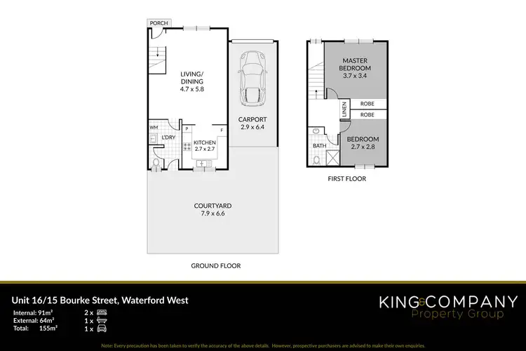Floorplan of Homely townhouse listing, 16/15 Bourke Street, Waterford West QLD 4133