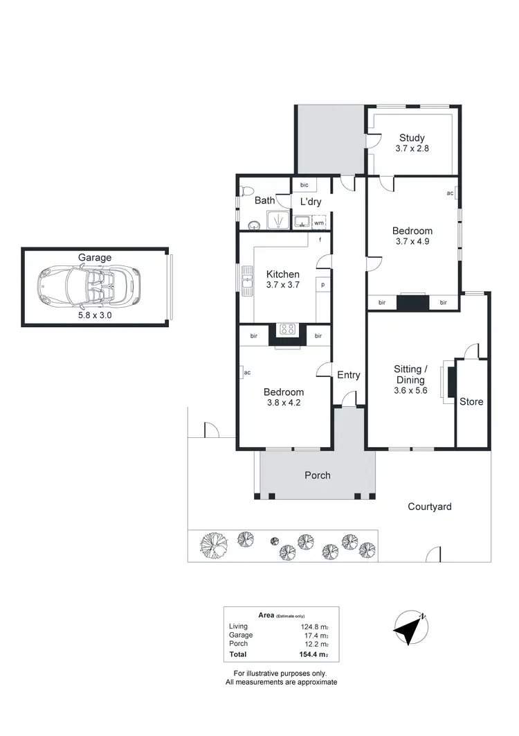 Floorplan of Homely apartment listing, 12 Barnard Street, North Adelaide SA 5006