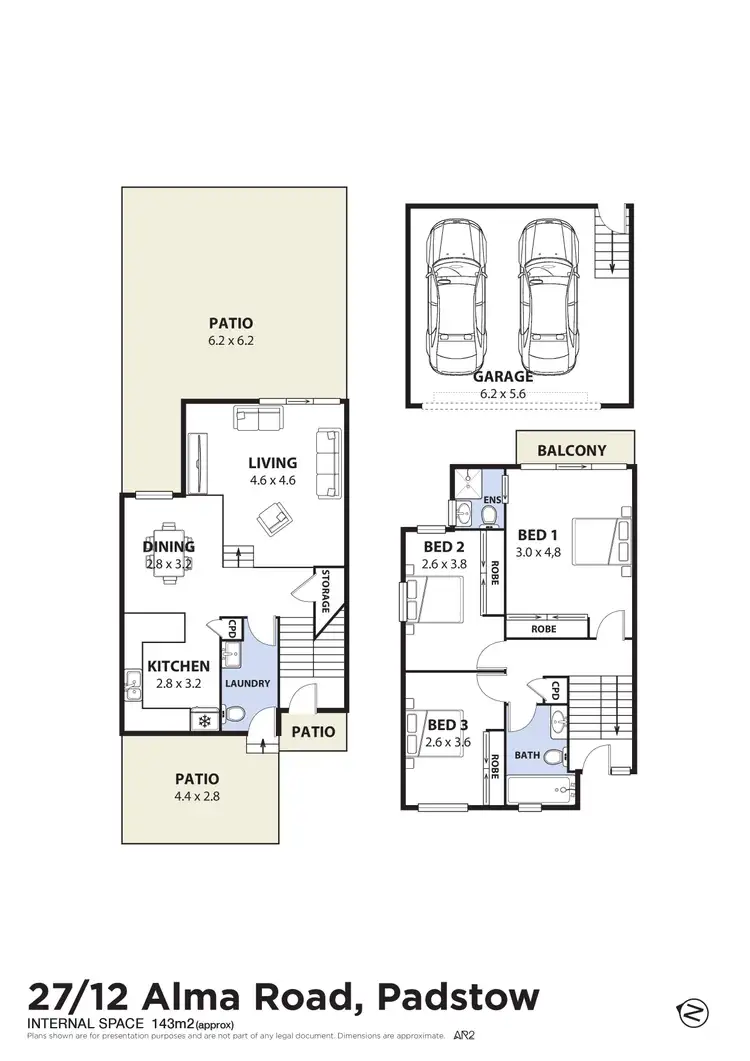 Floorplan of Homely townhouse listing, 27/12 Alma Road, Padstow NSW 2211